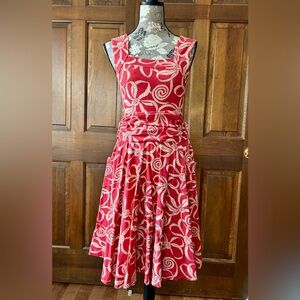 Effie's Heart Red/Orange and Cream Swirl Dress